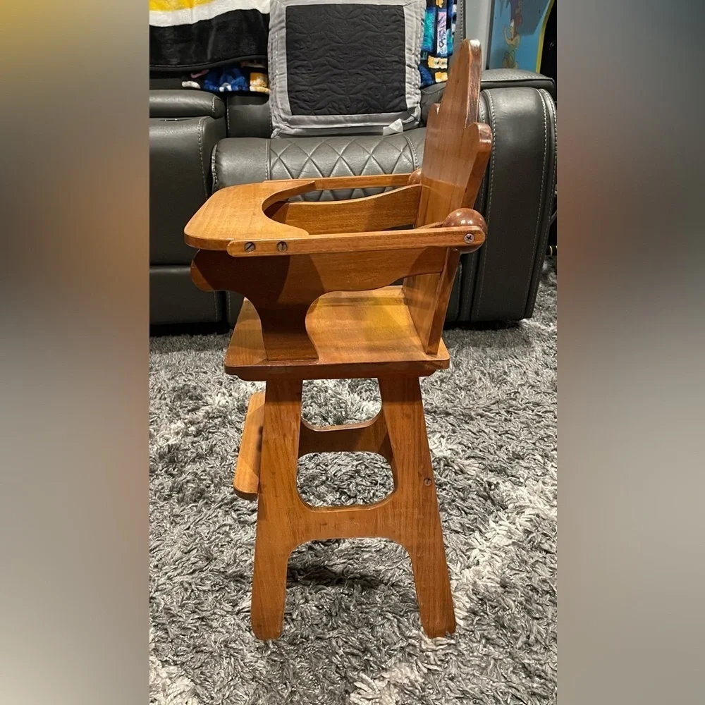 Antique Handmade Doll High Chair One Of A Kind Real Solid Wood